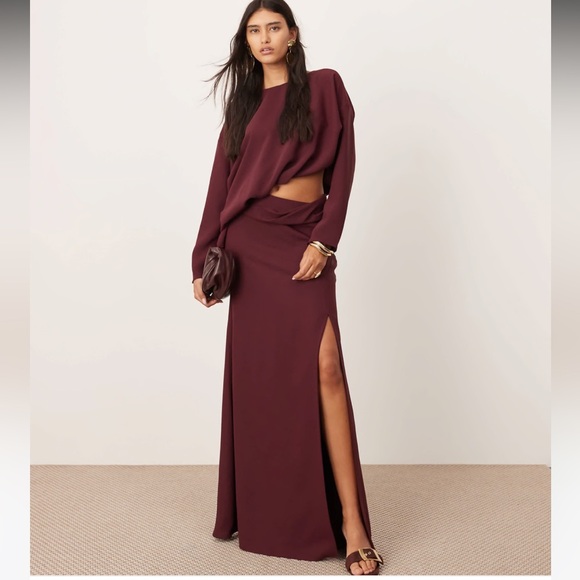 ASOS Dresses & Skirts - ASOS Burgundy Long Sleeve Formal Dress